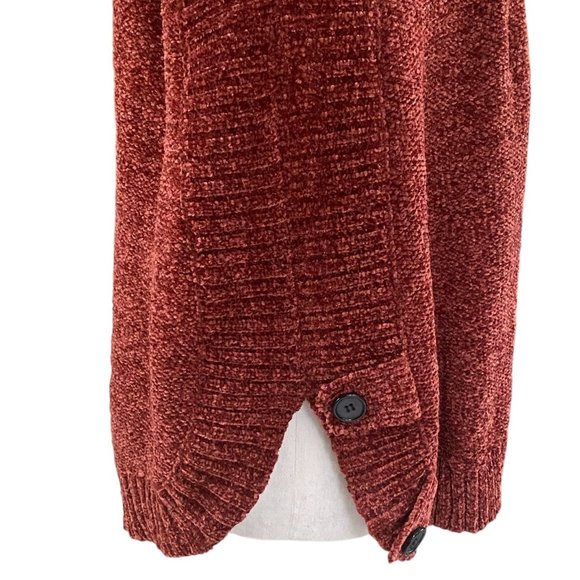 Soft Surroundings Chenille Cowl Neck Sweater Rust Cozy Boho Lagenlook Slouchy-M - Picture 7 of 12
